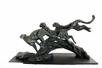 running cheetah trio