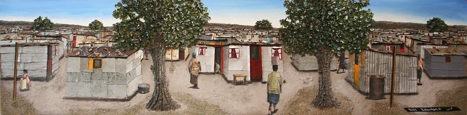 VUSI KHUMALO, MANGOSUTHU INFORMAL SETTLEMENT
2008, MIXED MEDIA ON BOARD