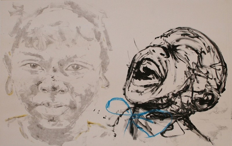 NELSON MAKAMO, SO FULL OF YOUTH
2014, MONOPRINT WITH ACRYLIC ON PAPER