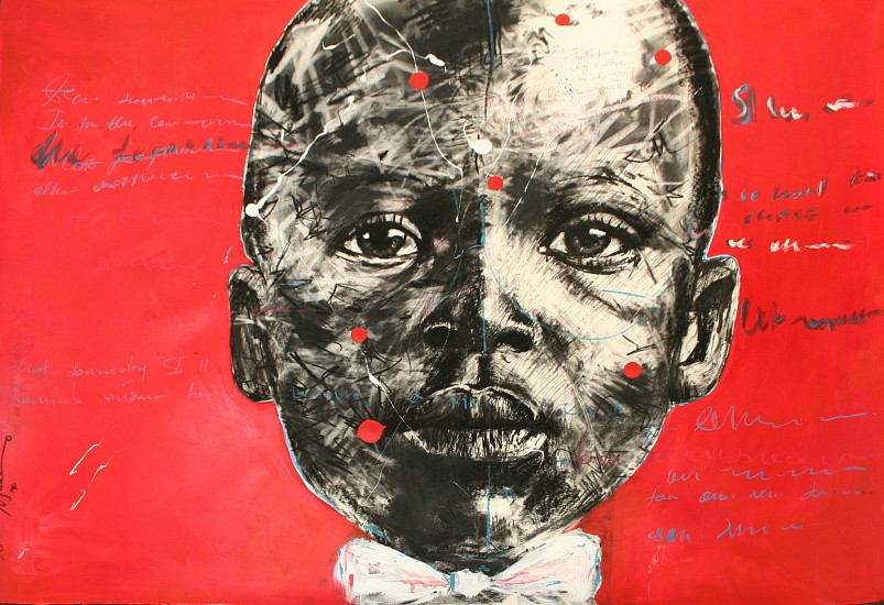 NELSON MAKAMO, THE RED CARPET
2014, Mixed Media on Paper
