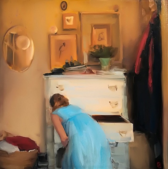 SASHA HARTSLIEF, THE BLUE DRESS
2018, OIL ON CANVAS