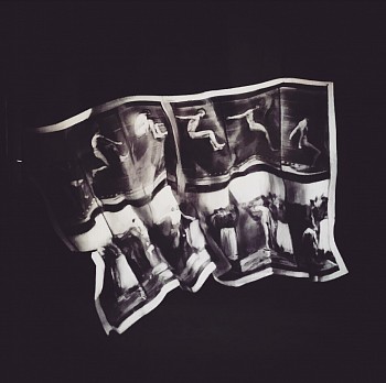 Still life with crumpled Muybridge Jumping Man
