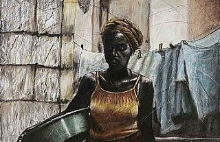 PHILLEMON HLUNGWANI, N'WANSATI WA RI PFUMELO (WOMEN OF FAITH) I,
CHARCOAL AND PASTEL ON PAPER