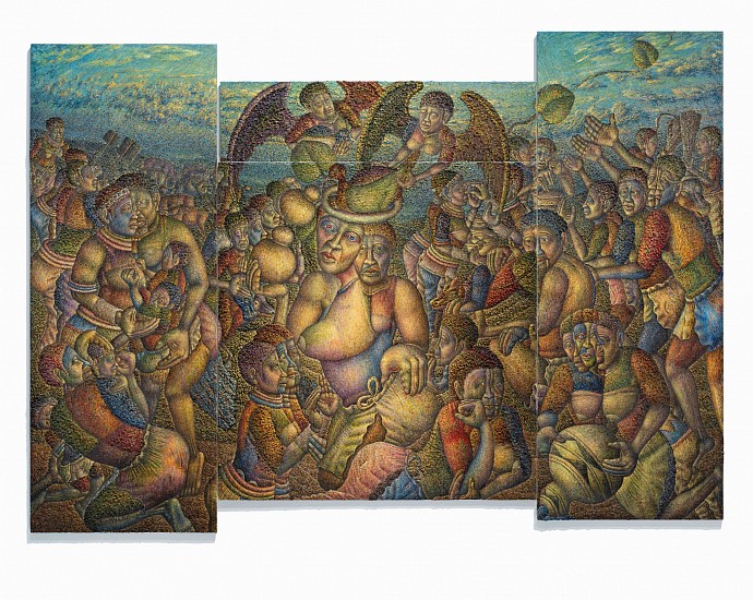 MMAKGABO MAPULA HELEN SEBIDI, WHO ARE WE AND WHERE ARE WE GOING? (POLYPTYCH)
OIL ON CANVAS
