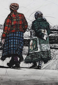 cropped phillemon hlungwani today is a big day for social grant namuntla i sikunkulu ra mudende 105 x 75 charcoal and pastel on paper