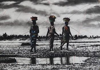 phillemon hlungwani mom you are the strongest woman i know ii manana u n wansati loyi ndzi n wi tivaku wa matimba 75 x 105cm charcoal and pastel on paper