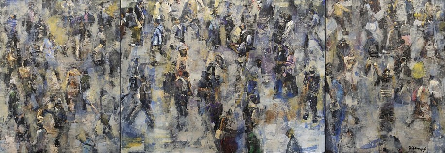 RICKY DYALOYI, IHAMBO IYAZILAWULA (TRIPTYCH)
2021, MIXED MEDIA ON CANVAS