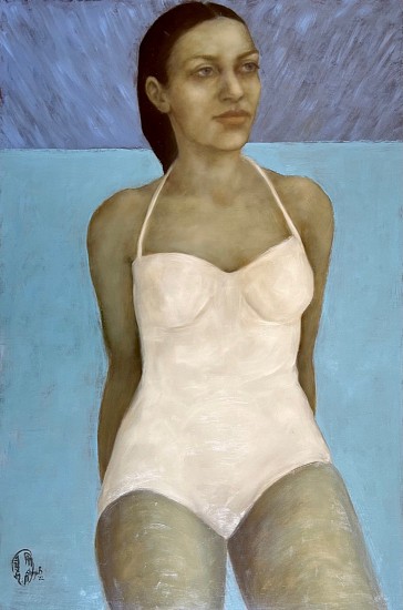 SHANY VAN DEN BERG, BATHER WITH WHITE COSTUME
2022, OIL ON BOARD