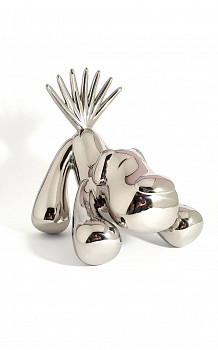 wagging the dog stainles steel sculpture ferdi b dick