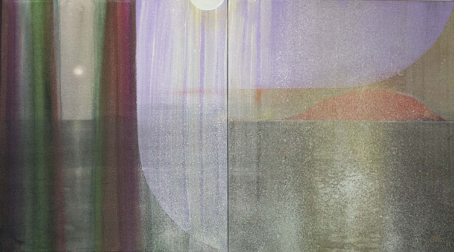 ALEXANDRA ROSS, A GREY MIST ON THE SEA'S FACE
2023, INK, ACRYLIC & SPRAY PAINT ON LINEN