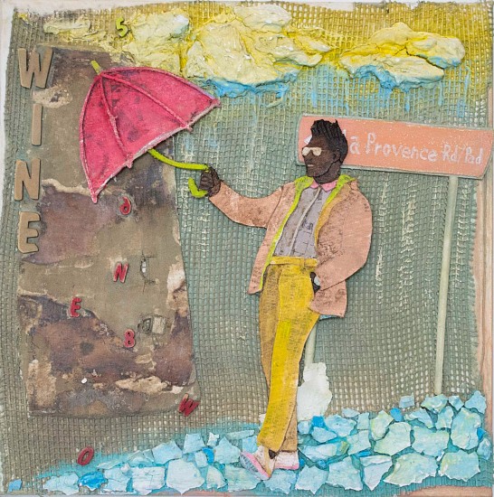 THONTON KABEYA, A SUNNY DAY IN FRANSCHHOEK IX
2023, WALNUT POWDER, CHALK PAINT & NEWSPAPER INK TRANSFERRED ON SCULPTING CANVAS