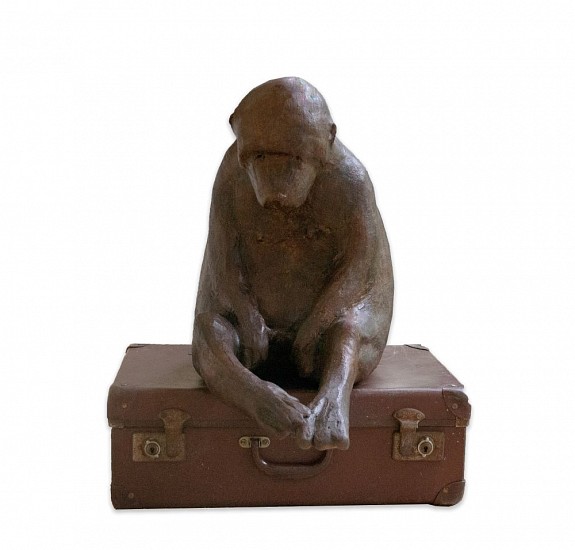 WILMA CRUISE, LOUIS' BABOON
BRONZE ON FOUND OBJECT (SUITCASE)
