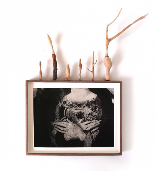BARBARA WILDENBOER, STRING FIGURES (CHAC CHEL)
2025, ARCHIVAL INK ON COTTON PAPER, THREAD, OLIVE & YELLOWWOOD