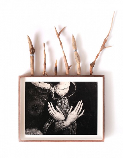 BARBARA WILDENBOER, STING FIGURES (EINGANA)
2025, ARCHIVAL INK ON COTTON PAPER, THREAD, OLIVE, CAROB & YELLOWWOOD