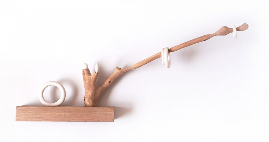 BARBARA WILDENBOER, MNEMONICS FOR TREES IX
2025, OLIVE, OAK, PORCELAIN & THREAD