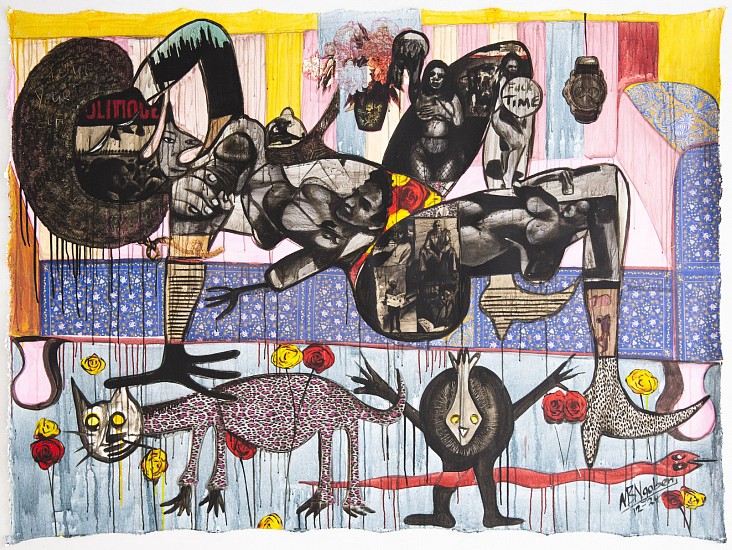 BLESSING NGOBENI, SLEEPING NUDE
2024, MIXED MEDIA ON CANVAS