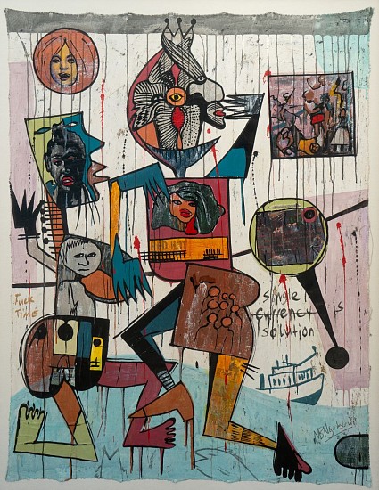 BLESSING NGOBENI, SOMETIMES SHE IS BLUE II
MIXED MEDIA ON CANVAS