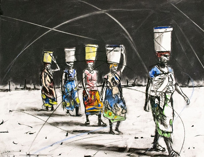 PHILLEMON HLUNGWANI, MATIMBA YA RIRHANDZU RA MANANA (THE POWER OF A MOTHER'S LOVE) IV
CHARCOAL AND CHALK PASTEL ON PAPER