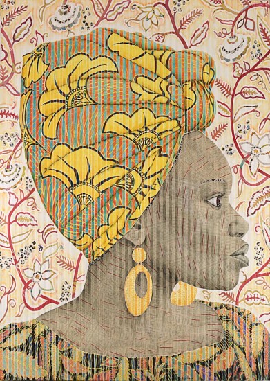 GARY STEPHENS, FELICIA WITH HIBISCUS SCARF & LEAVE PATTERN BLOUSE
CHALK PASTEL ON FOLDED PAPER