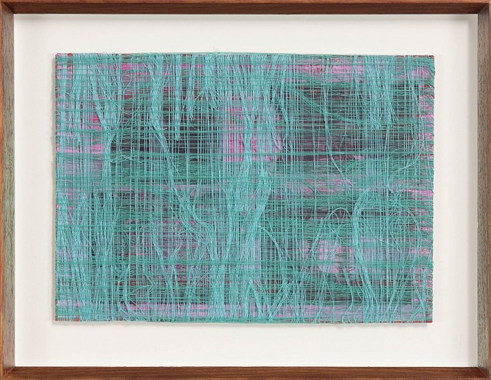 MARK RAUTENBACH, BLUE GREEN (ALETHEIA SUITE/SHOT SERIES)
SEWING THREAD, PAPER, ACRYLIC PAINT & INKS